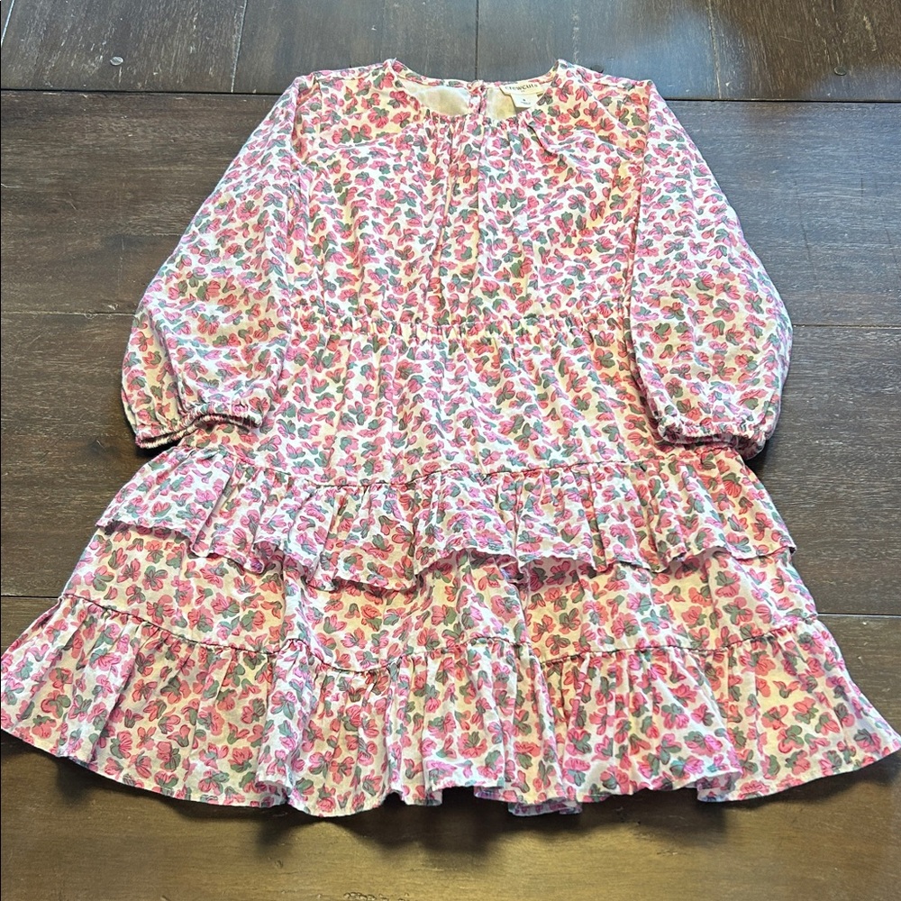 Crewcuts Pink Floral Cotton Long Sleeved Dress